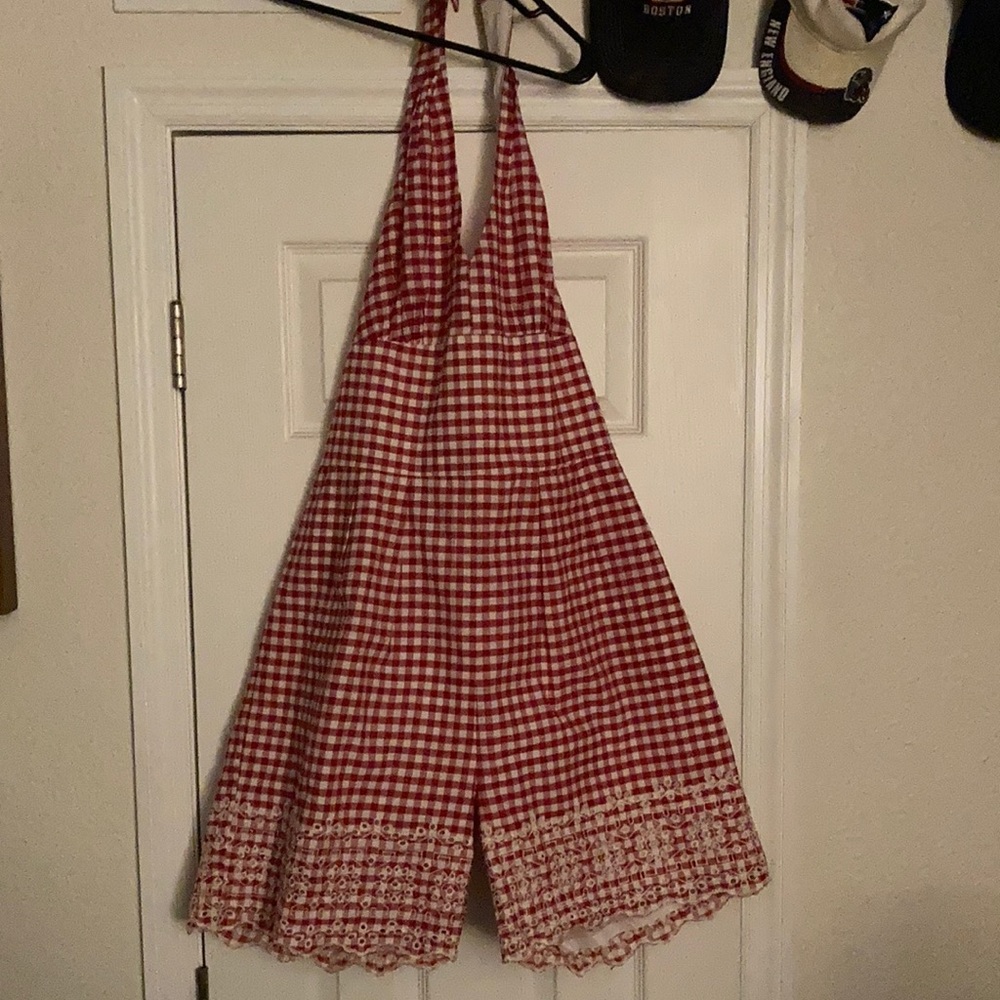 Tatyana farmer girl plaid romper